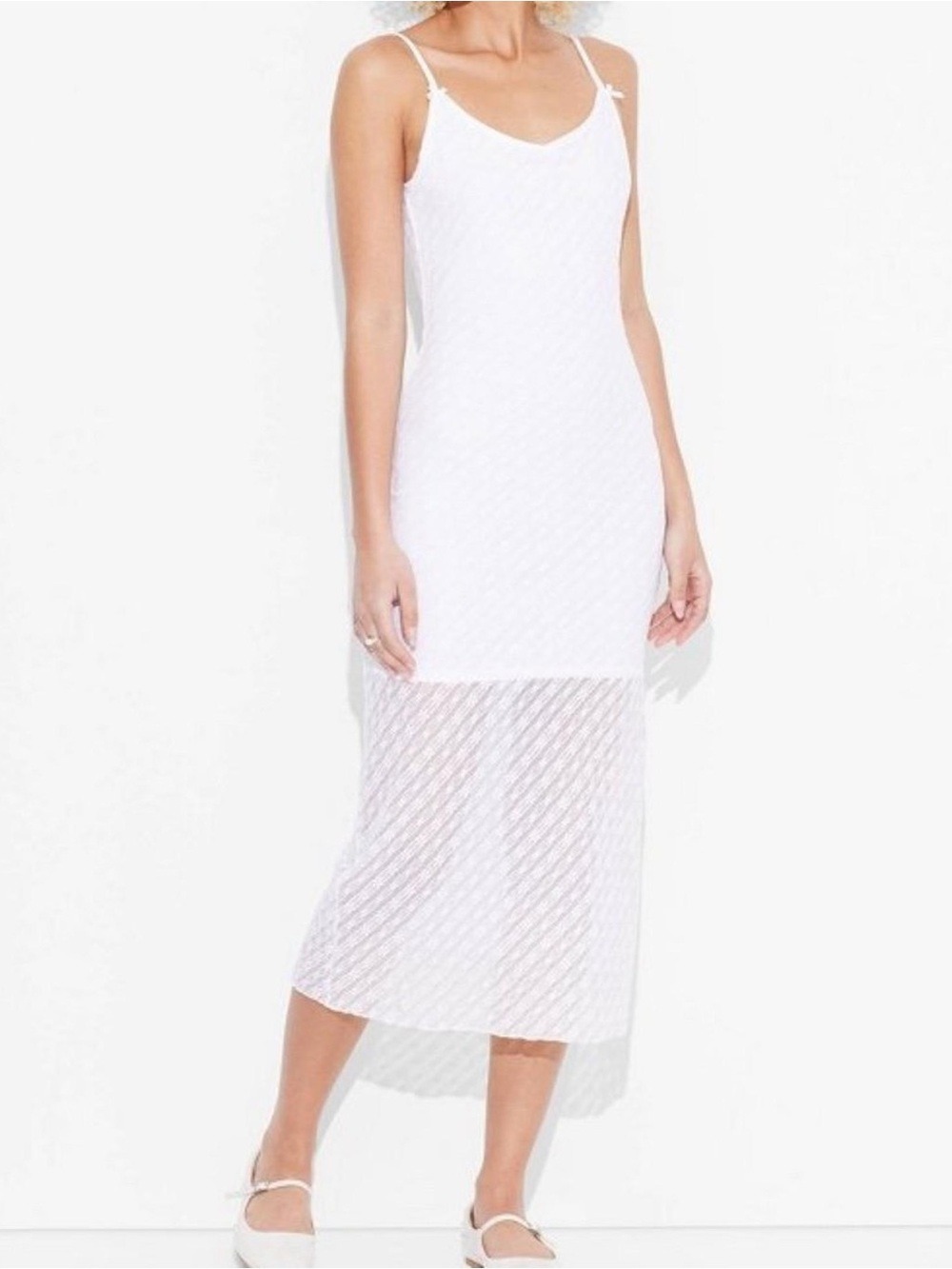 NWT Women's Bow Lace Midi Dress Wild Fable Size Large